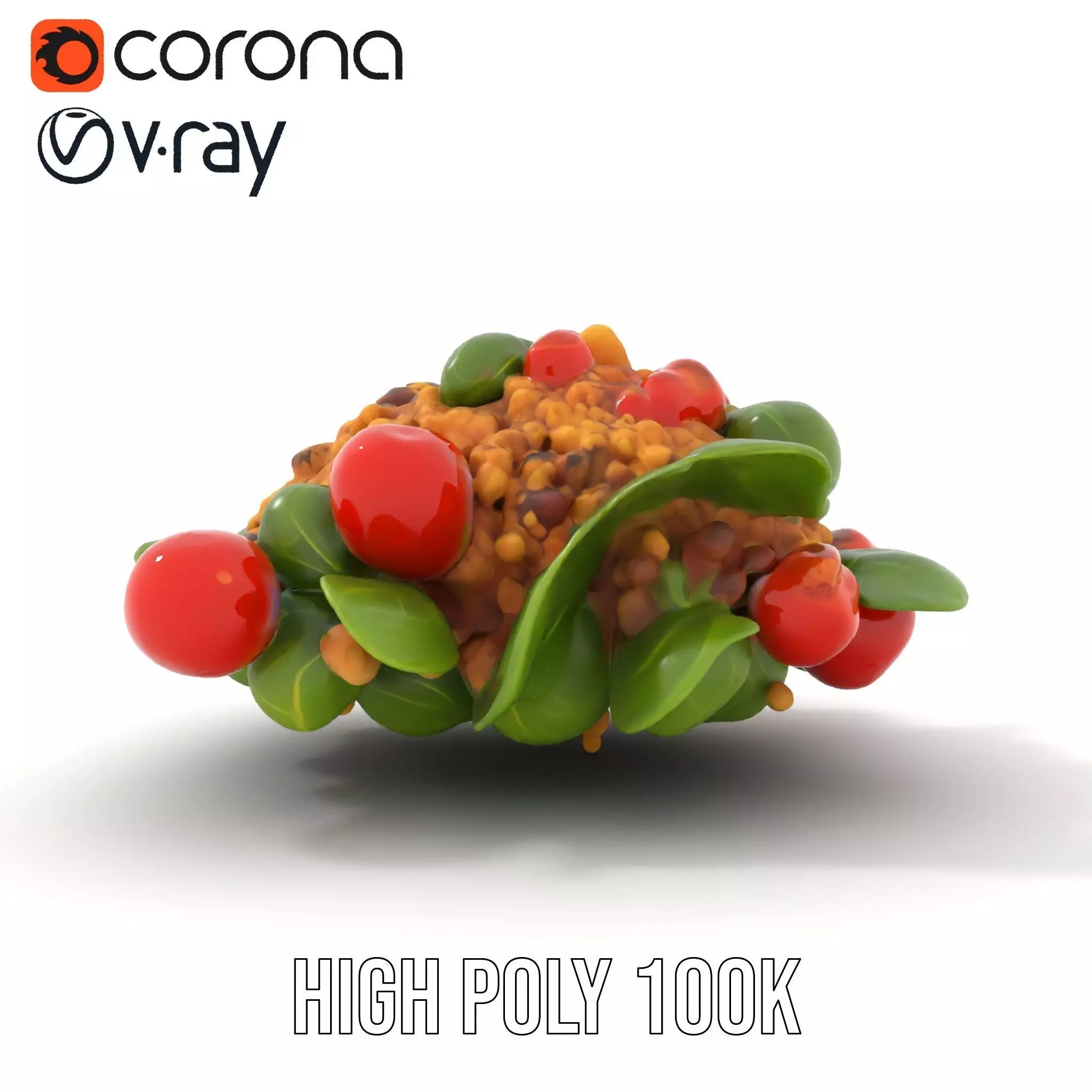 Vibrant Bulgur Salad model pack Low-poly 3D model_20