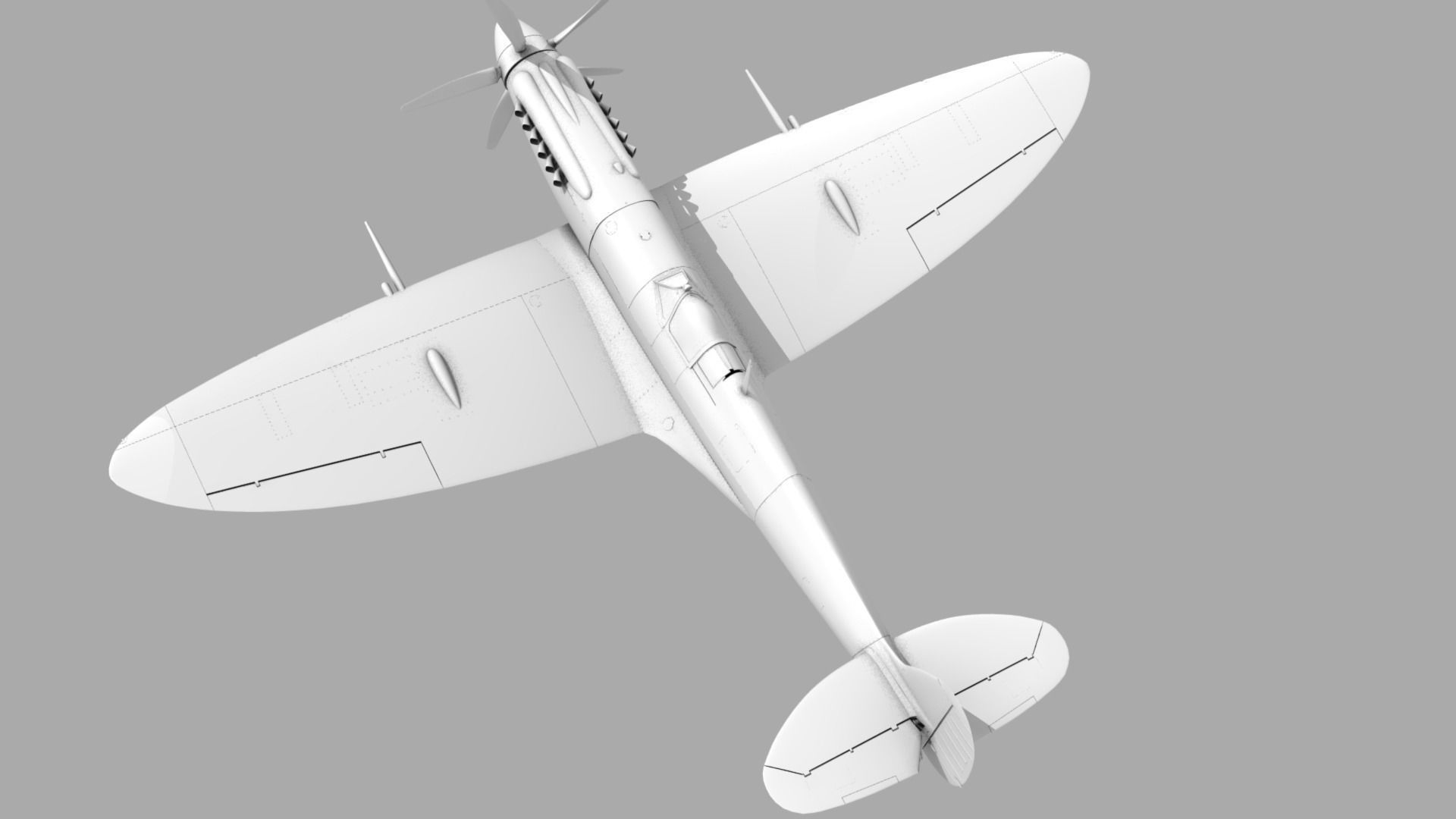 SPITFIRE MK XIV 610th Squadron Low-poly 3D model_21