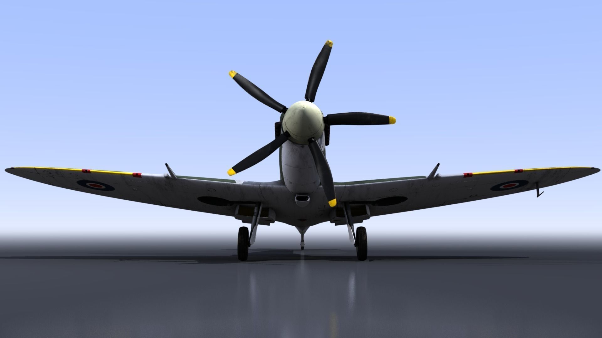 SPITFIRE MK XIV 610th Squadron Low-poly 3D model_8