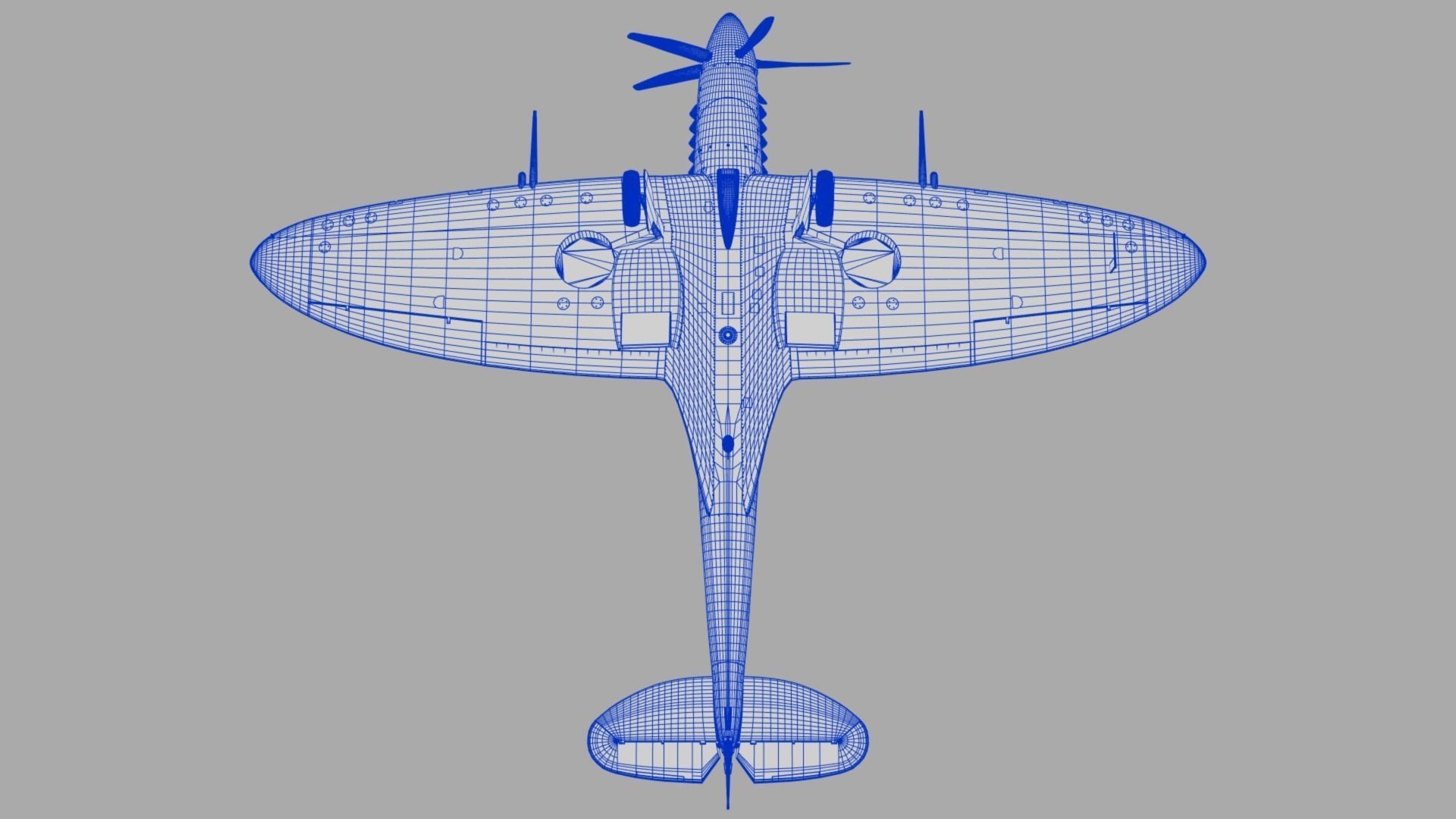 SPITFIRE MK XIV 610th Squadron Low-poly 3D model_29