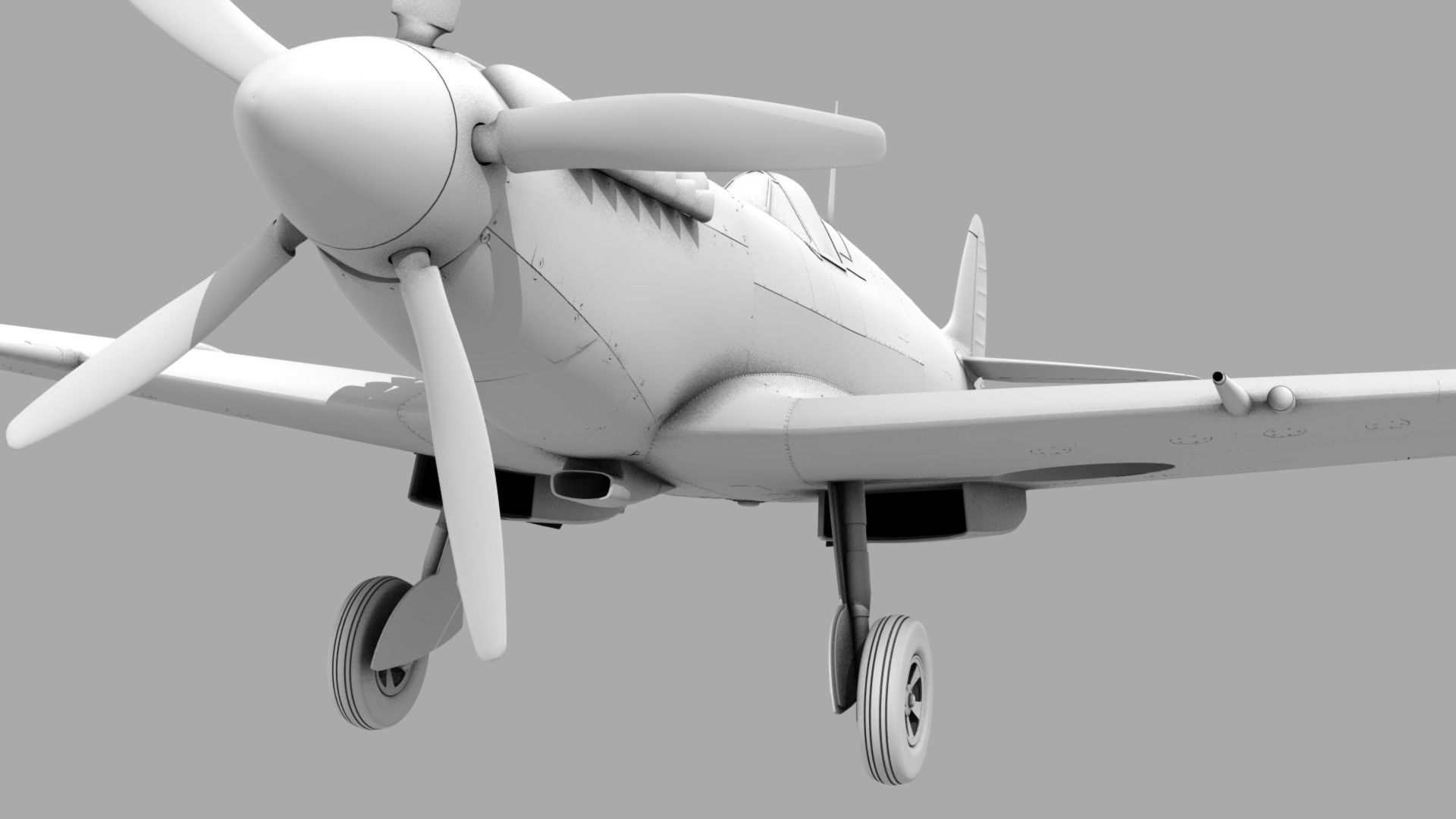 SPITFIRE MK XIV 610th Squadron Low-poly 3D model_23