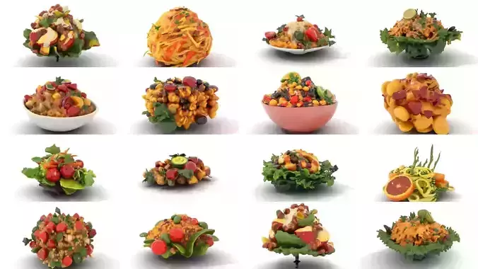 Gourmet Salad 3D Models Pack 2