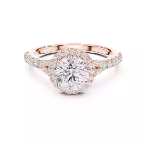 1CT Round Cut Halo Pave Shank Wedding Ring 3DM STL Video 3D print model