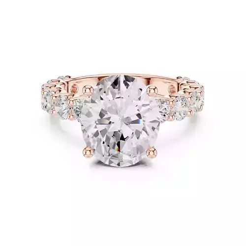 Oval Cut Diamond Round U Cut Band Wedding Ring 3DM STL Video