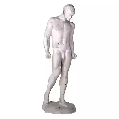 Plaster Sculpture of a Standing Athlete