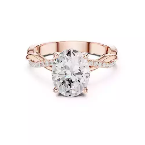 Twisted Shank Oval Cut Diamond Engagement Ring 3DM STL Video