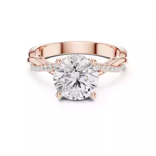 Twisted Shank Round Cut Diamond Engagement Ring 3DM STL Video