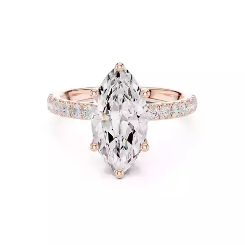 2CT Marquise Cut Hidden Halo Diamond Engagement Ring File Video