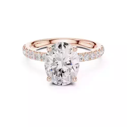 2CT Oval Cut Hidden Halo Diamond Engagement Ring 3DM STL Video