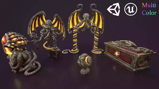 Ancient statues stone collection