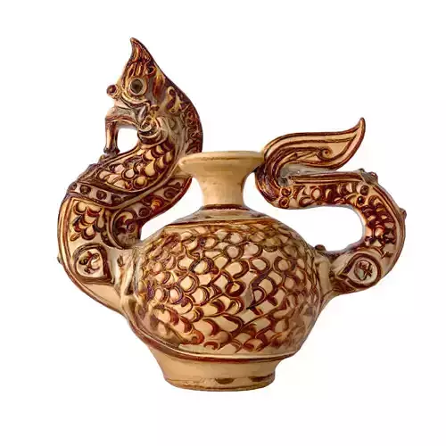 Antique Thai Dragon Motif Pot 3D model