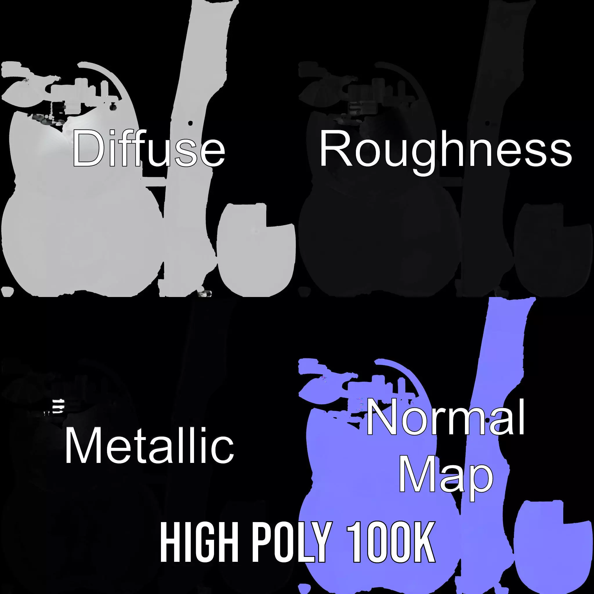 Modern White Urinal model pack Low-poly 3D model_3