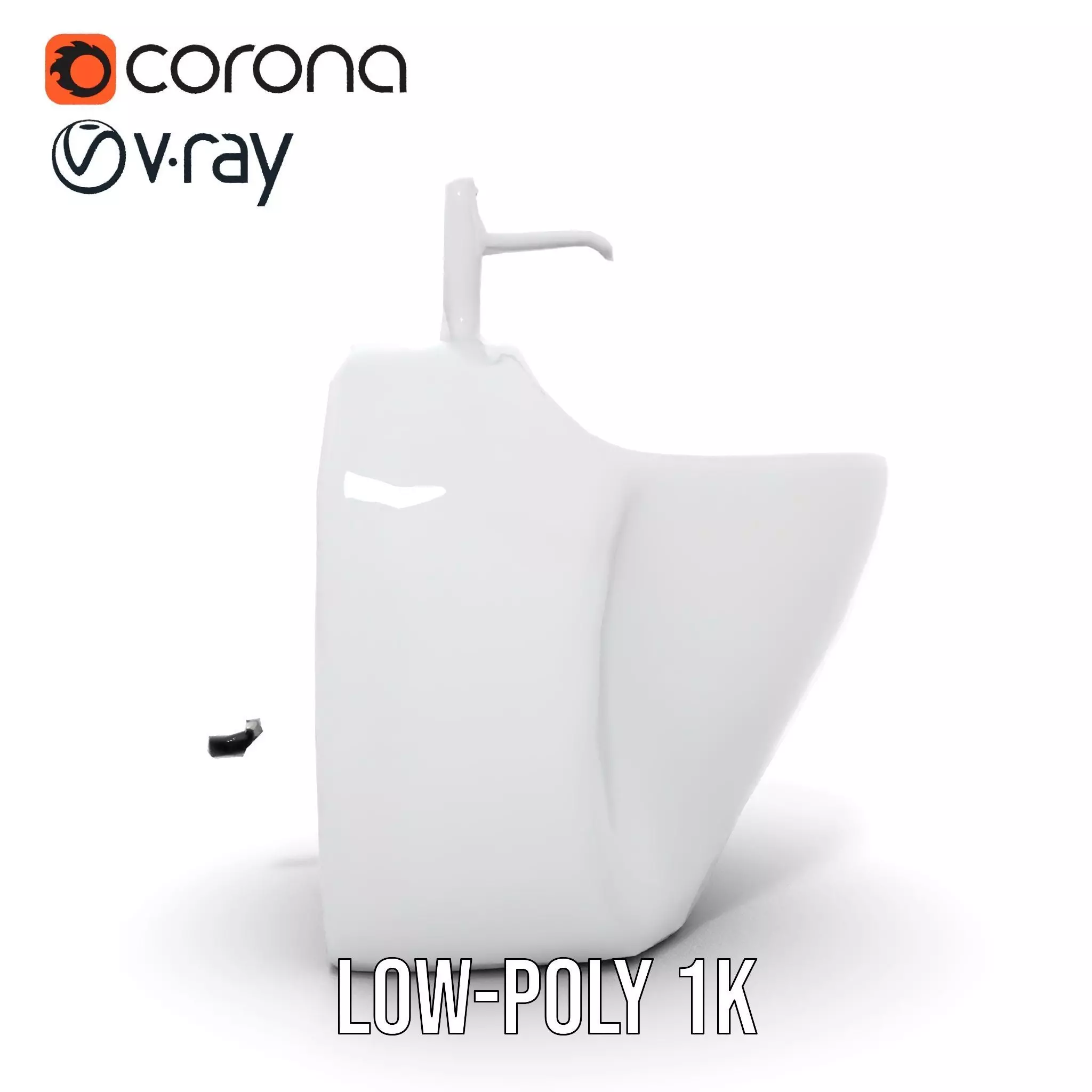 Modern White Urinal model pack Low-poly 3D model_9