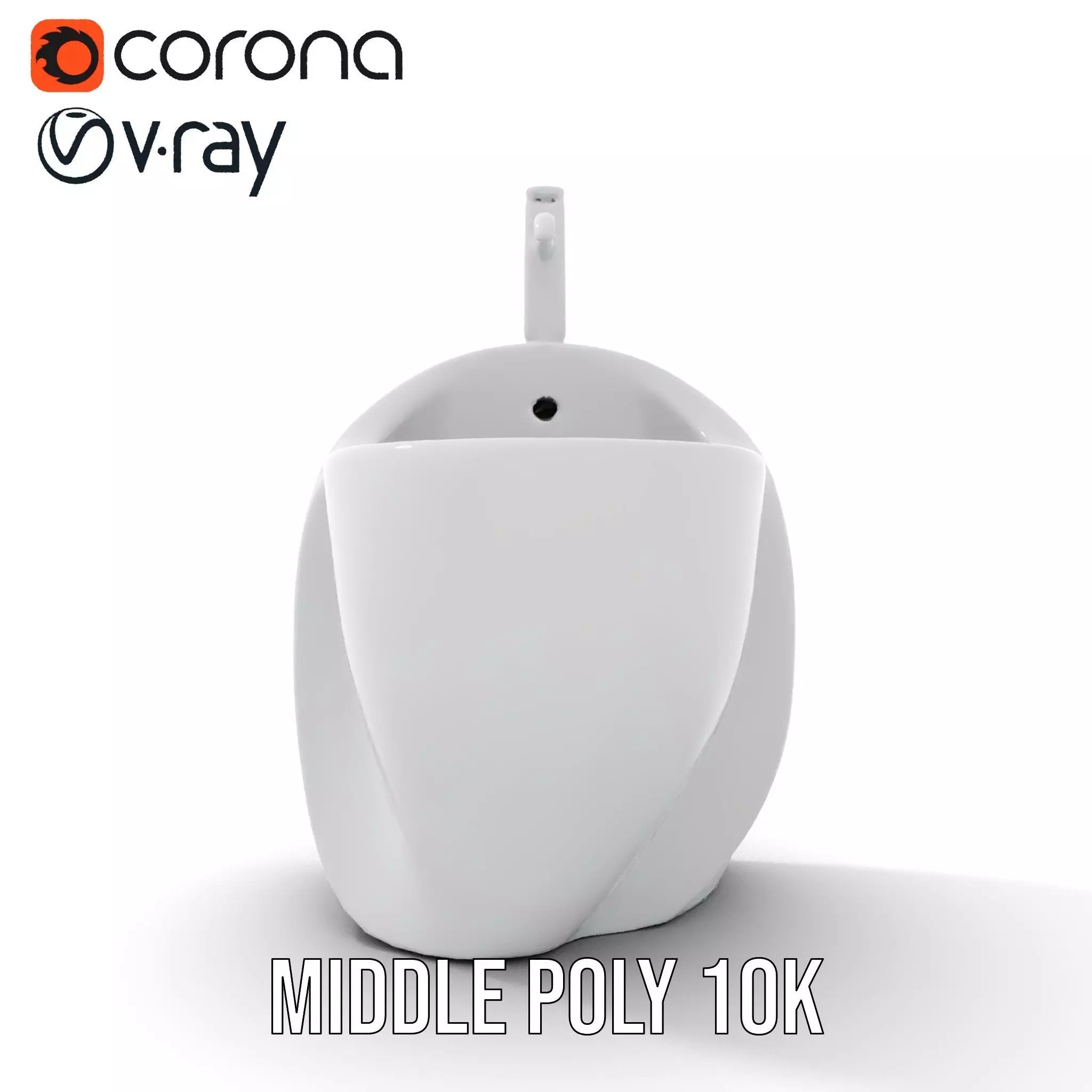 Modern White Urinal model pack Low-poly 3D model_15