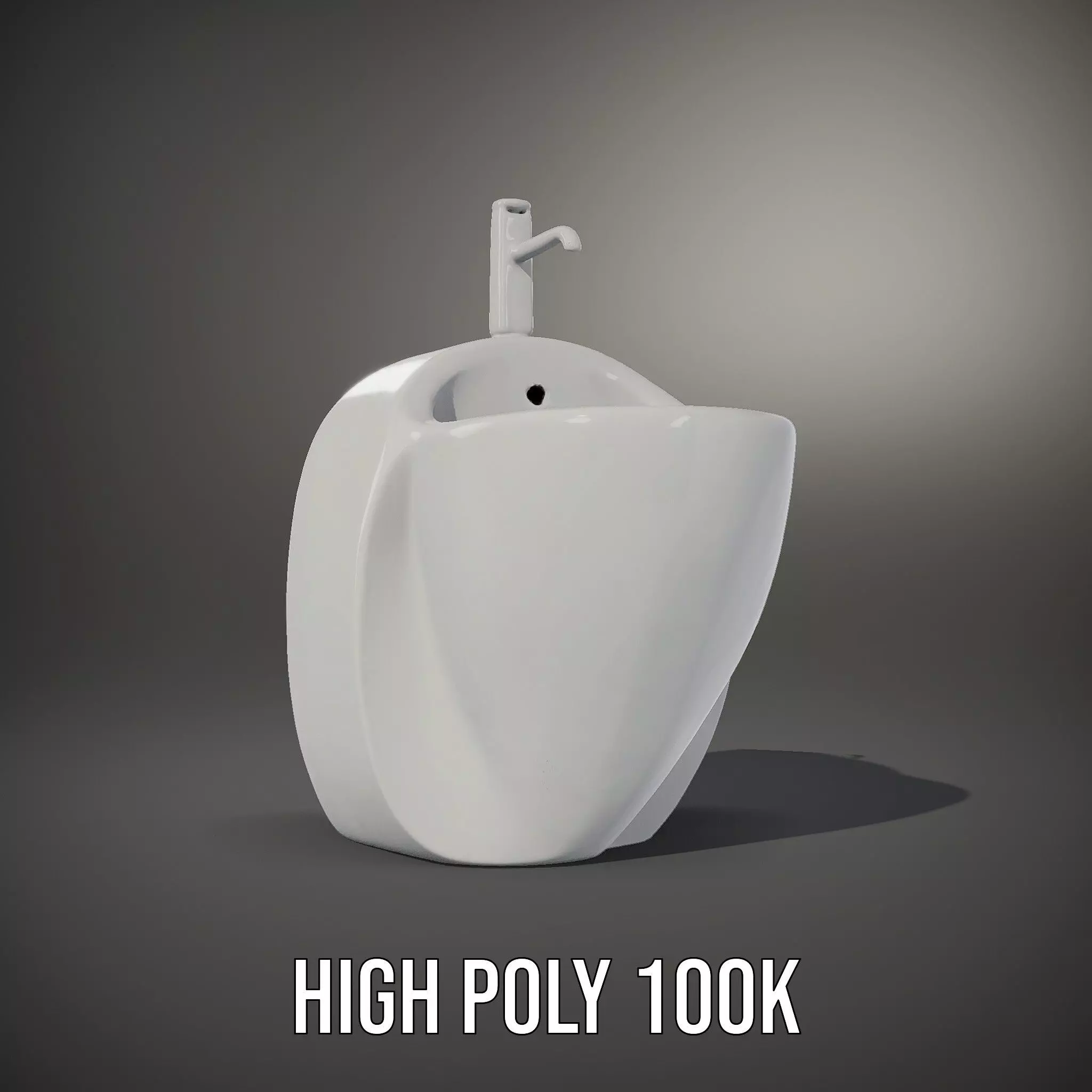 Modern White Urinal model pack Low-poly 3D model_8