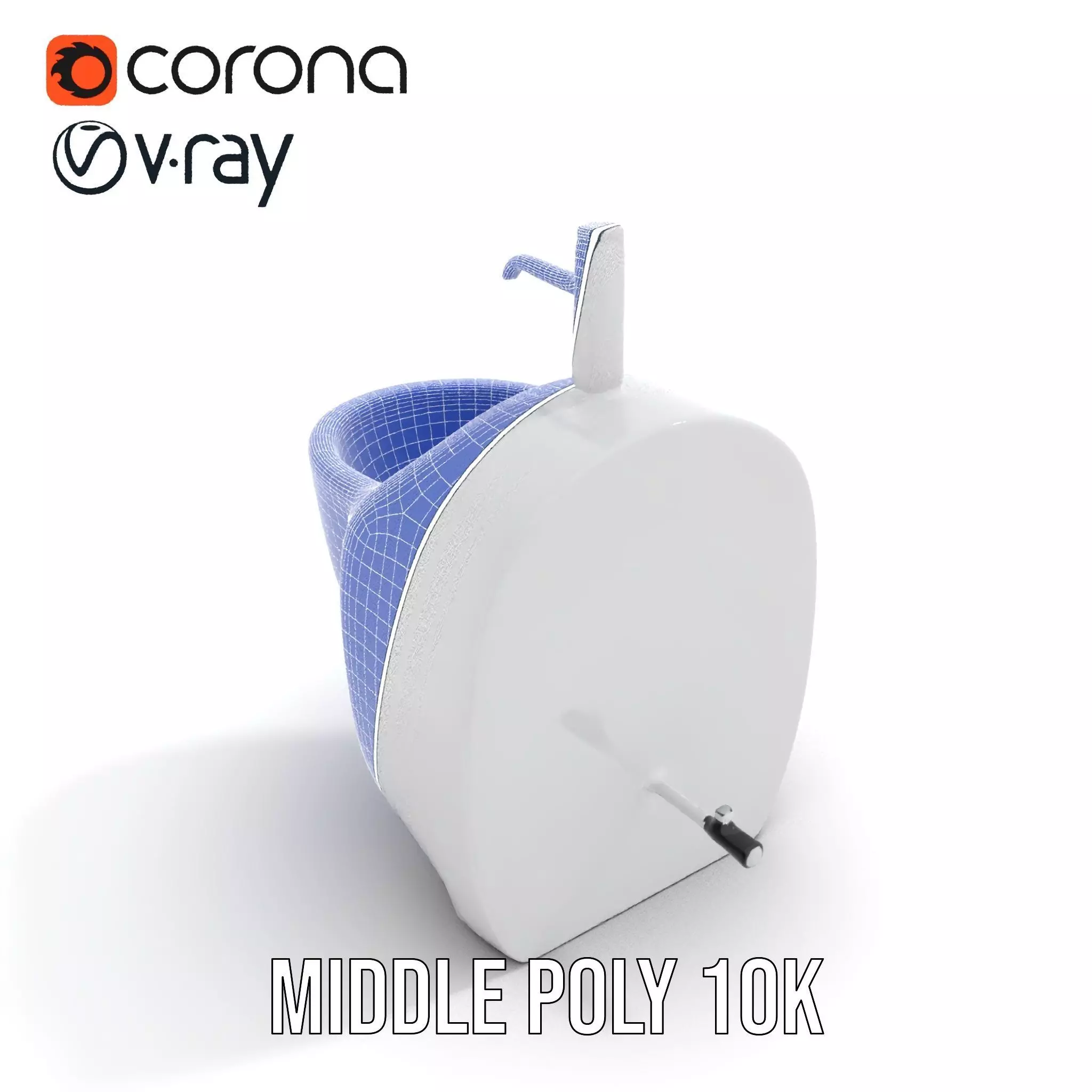 Modern White Urinal model pack Low-poly 3D model_30