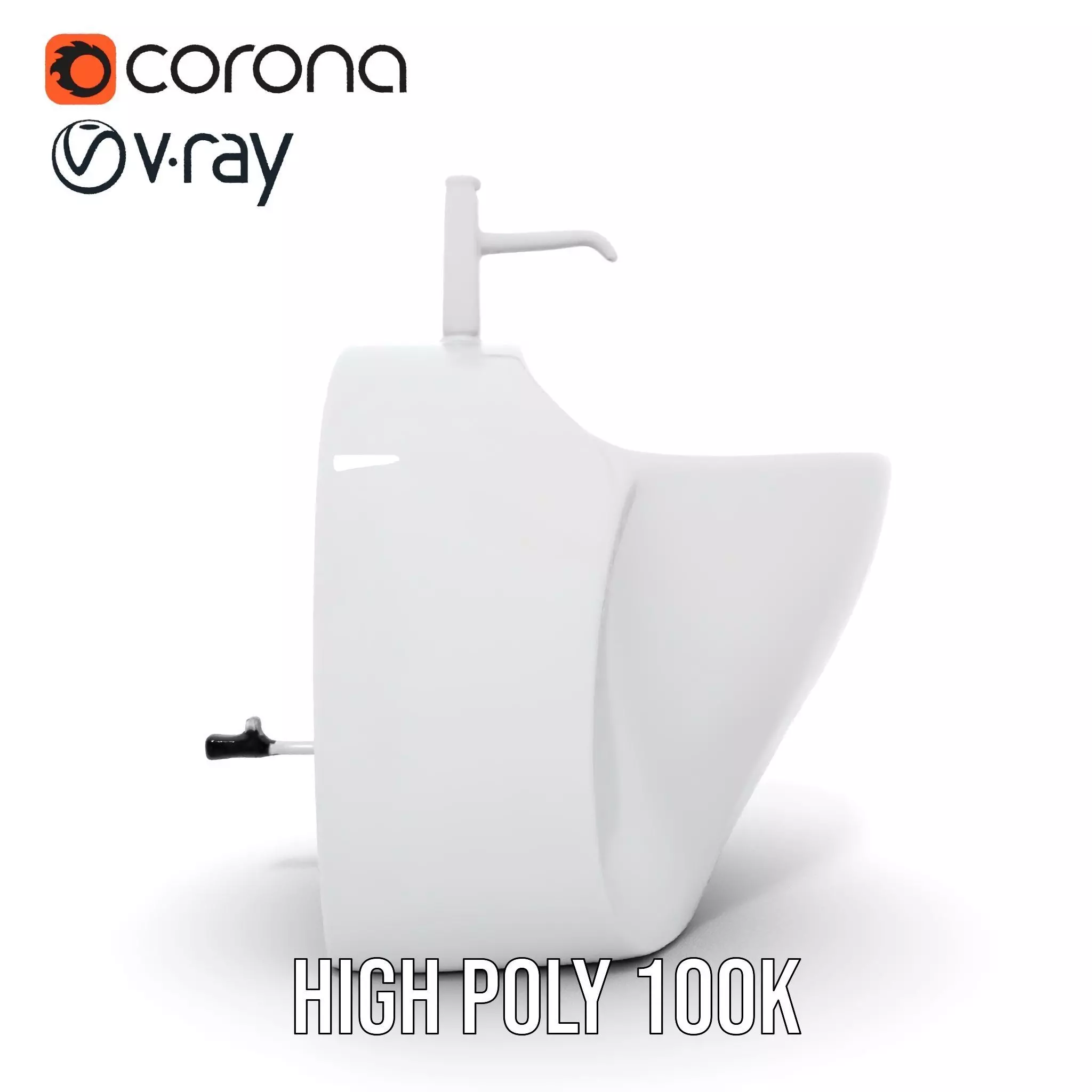 Modern White Urinal model pack Low-poly 3D model_33