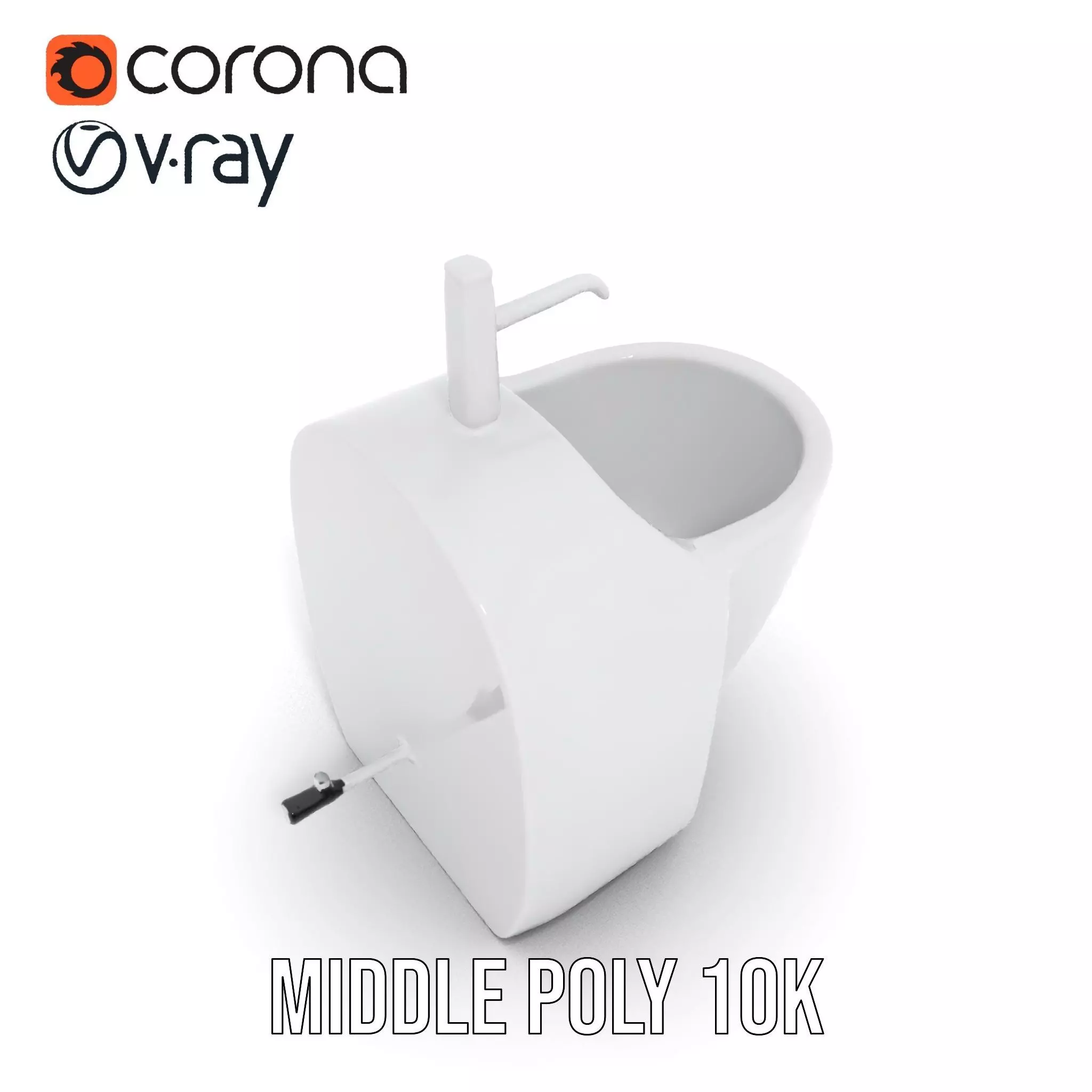 Modern White Urinal model pack Low-poly 3D model_21
