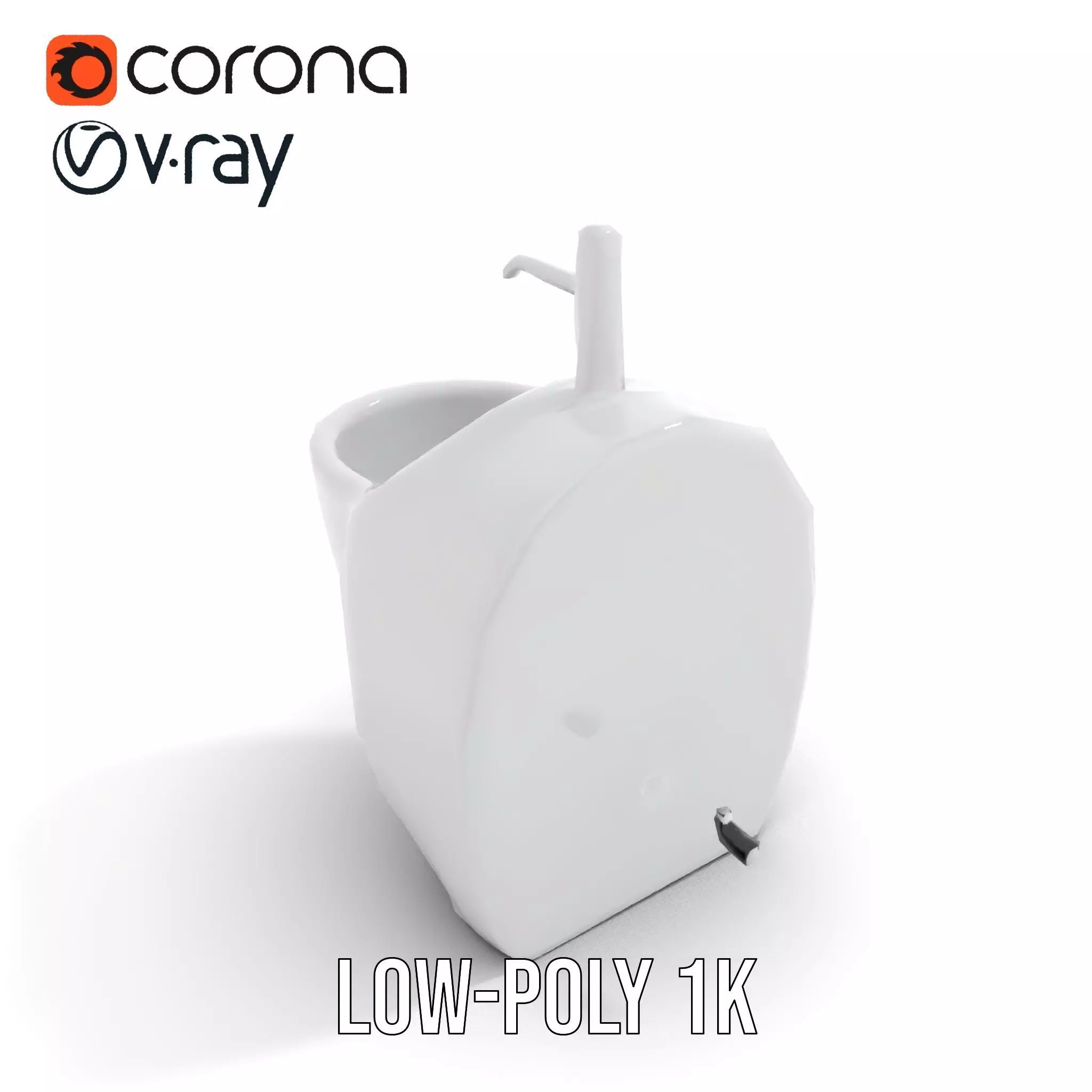 Modern White Urinal model pack Low-poly 3D model_14