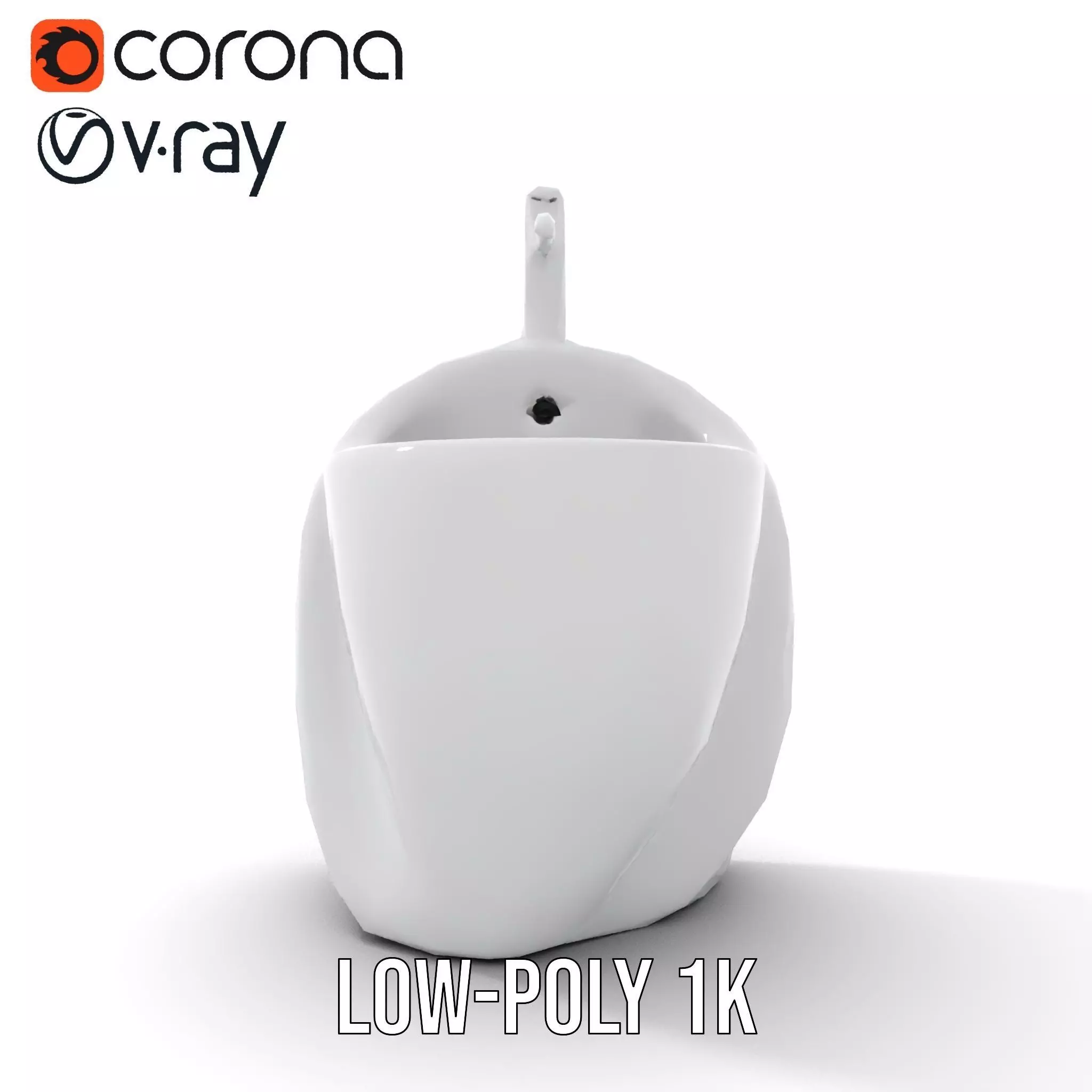 Modern White Urinal model pack Low-poly 3D model_7