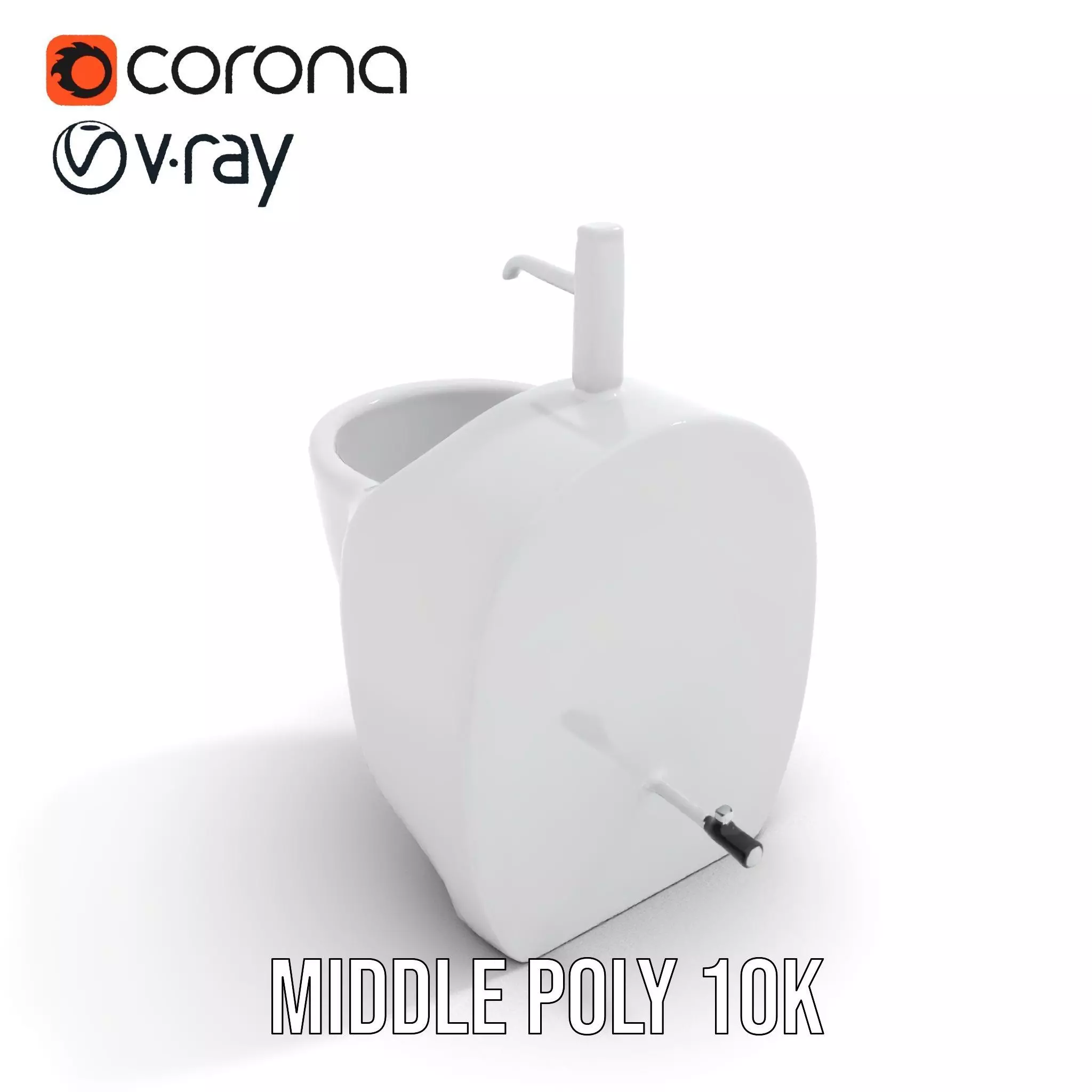 Modern White Urinal model pack Low-poly 3D model_6