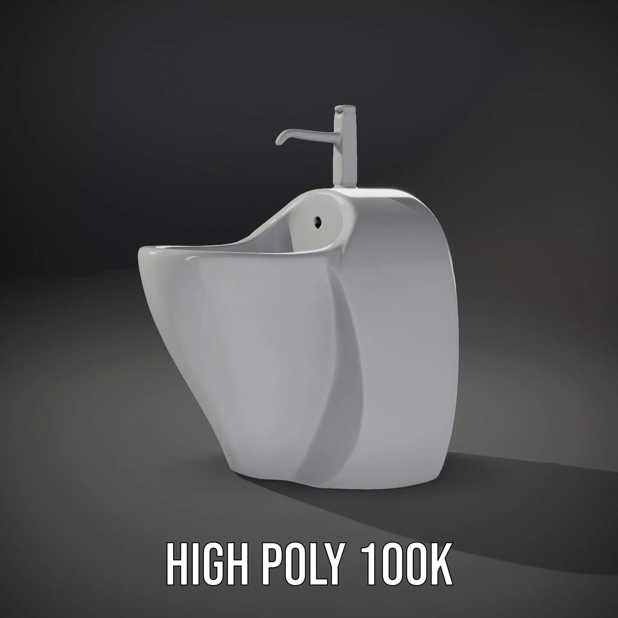 Modern White Urinal model pack Low-poly 3D model_10