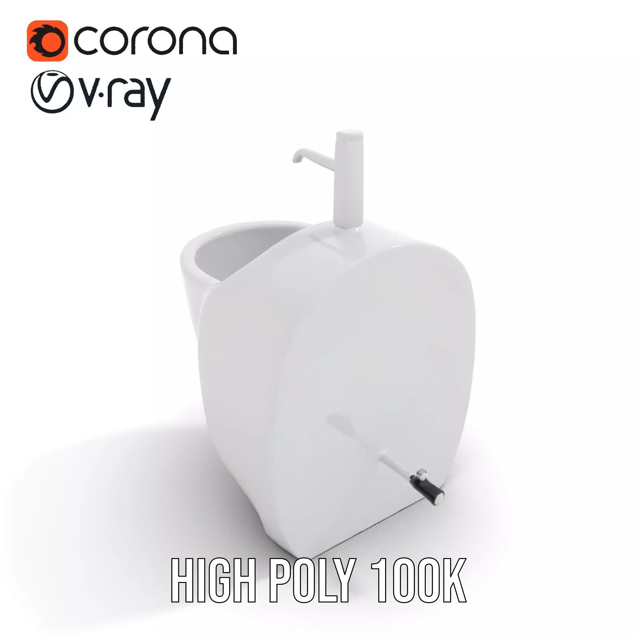Modern White Urinal model pack Low-poly 3D model_17