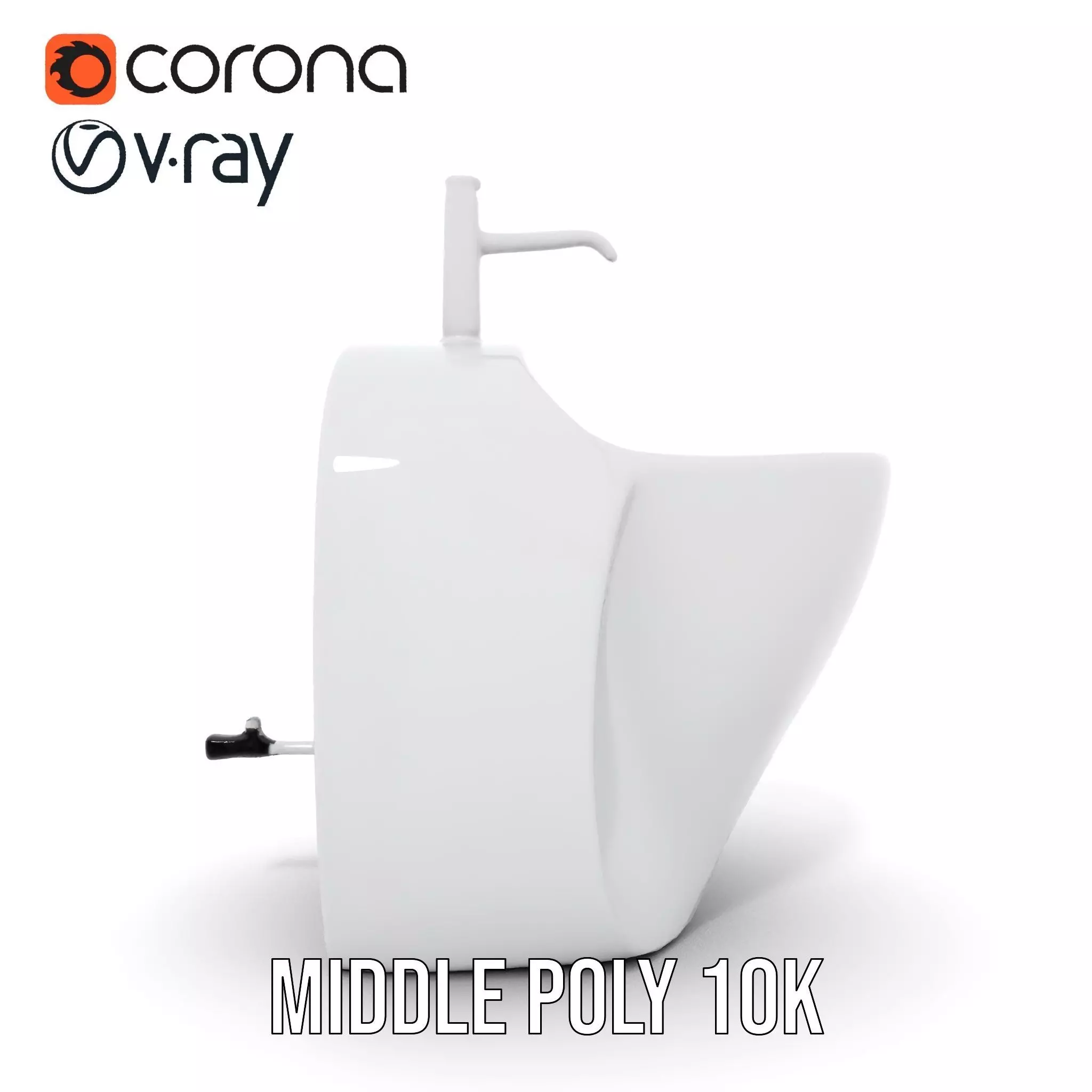 Modern White Urinal model pack Low-poly 3D model_27