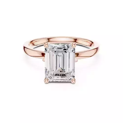 Flower Basket Emerald Cut Diamond Engagement Ring 3DM STL Video