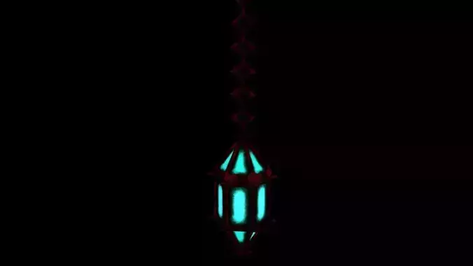 Hanging Iron Lantern Glowing Low-poly 3D model Hanging Iron Lantern Glowing Low-poly 3D model
