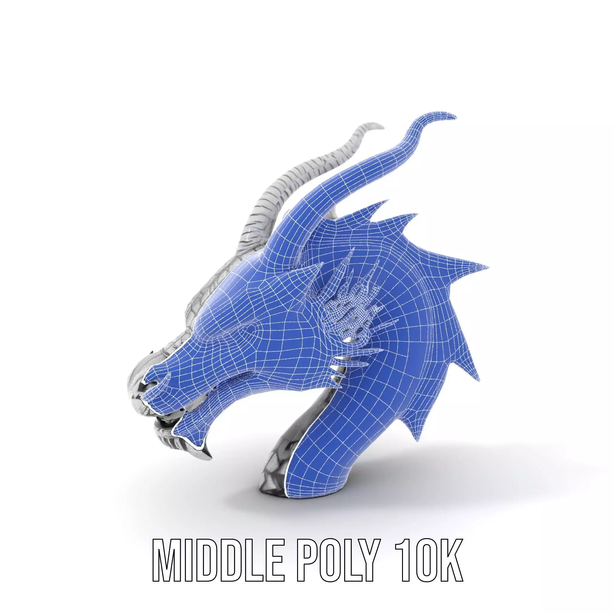 Silver Dragon Head model pack Low-poly 3D model_6
