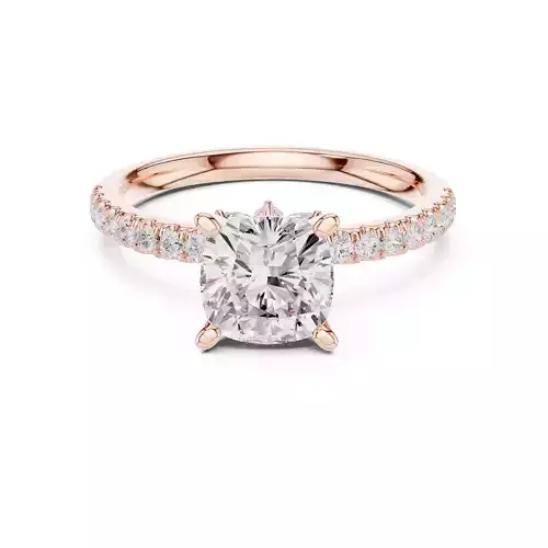 Cushion Diamond with Hidden Marquise Wedding Ring 3DM STL Video