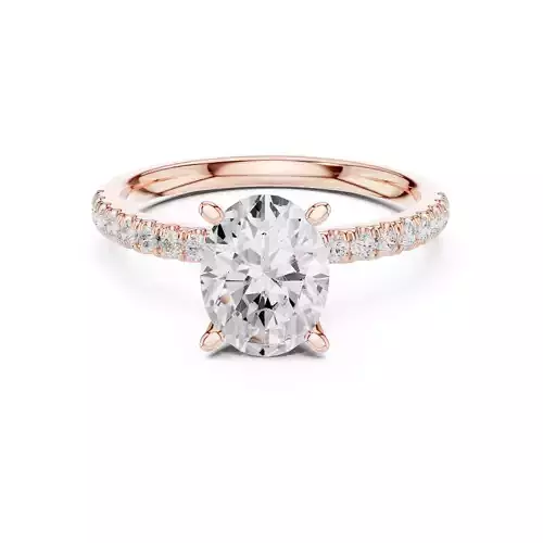 Oval Cut Diamond With Hidden Marquise Wedding Ring 3DM STL Video