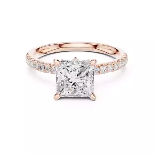 Princess Diamond With Hidden Marquise Wedding Ring 3DM STL Video
