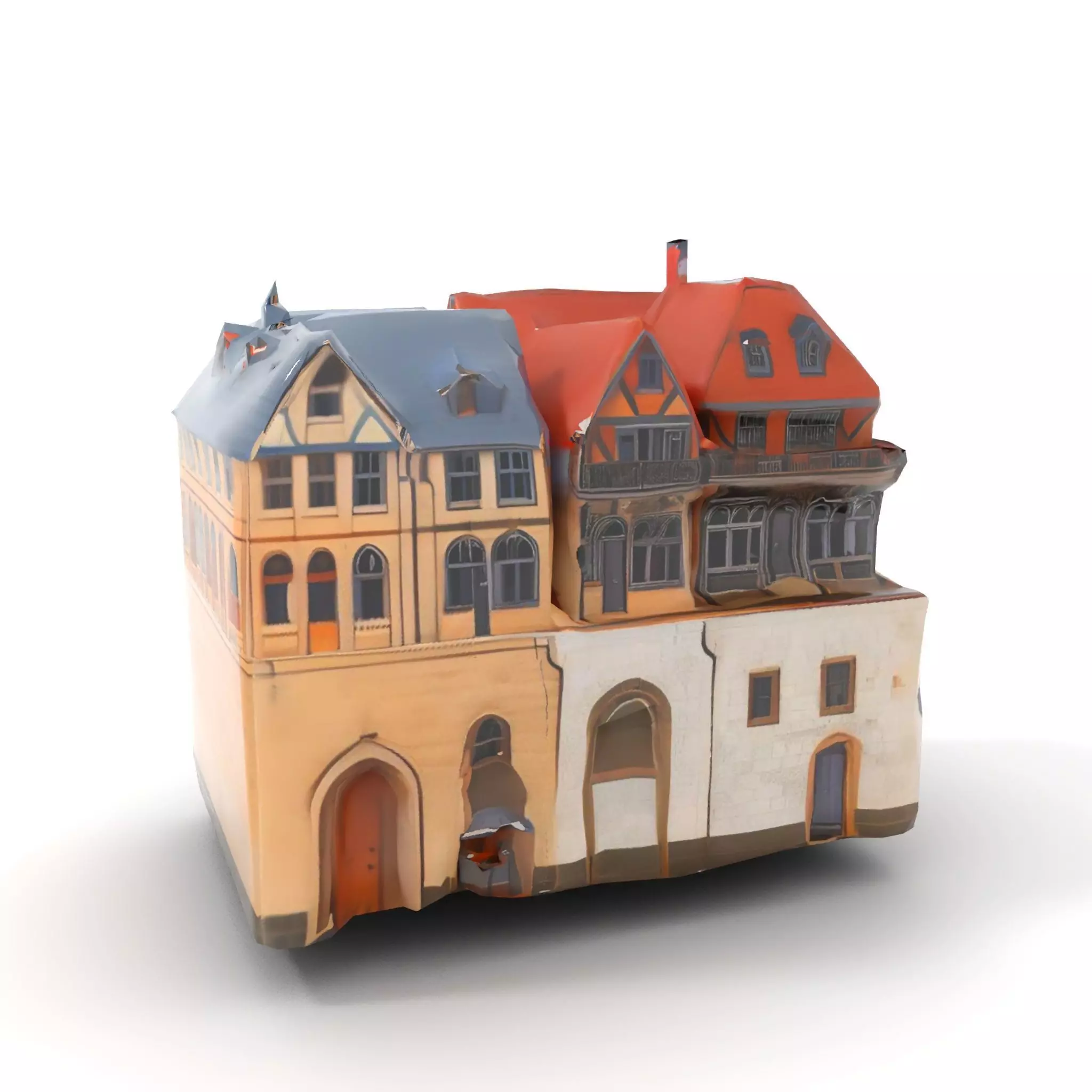 Rustic German Townhouse model pack Low-poly 3D model_14