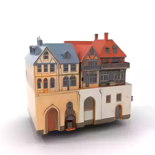 Rustic German Townhouse model pack Low-poly 3D model Rustic German Townhouse model pack Low-poly 3D model