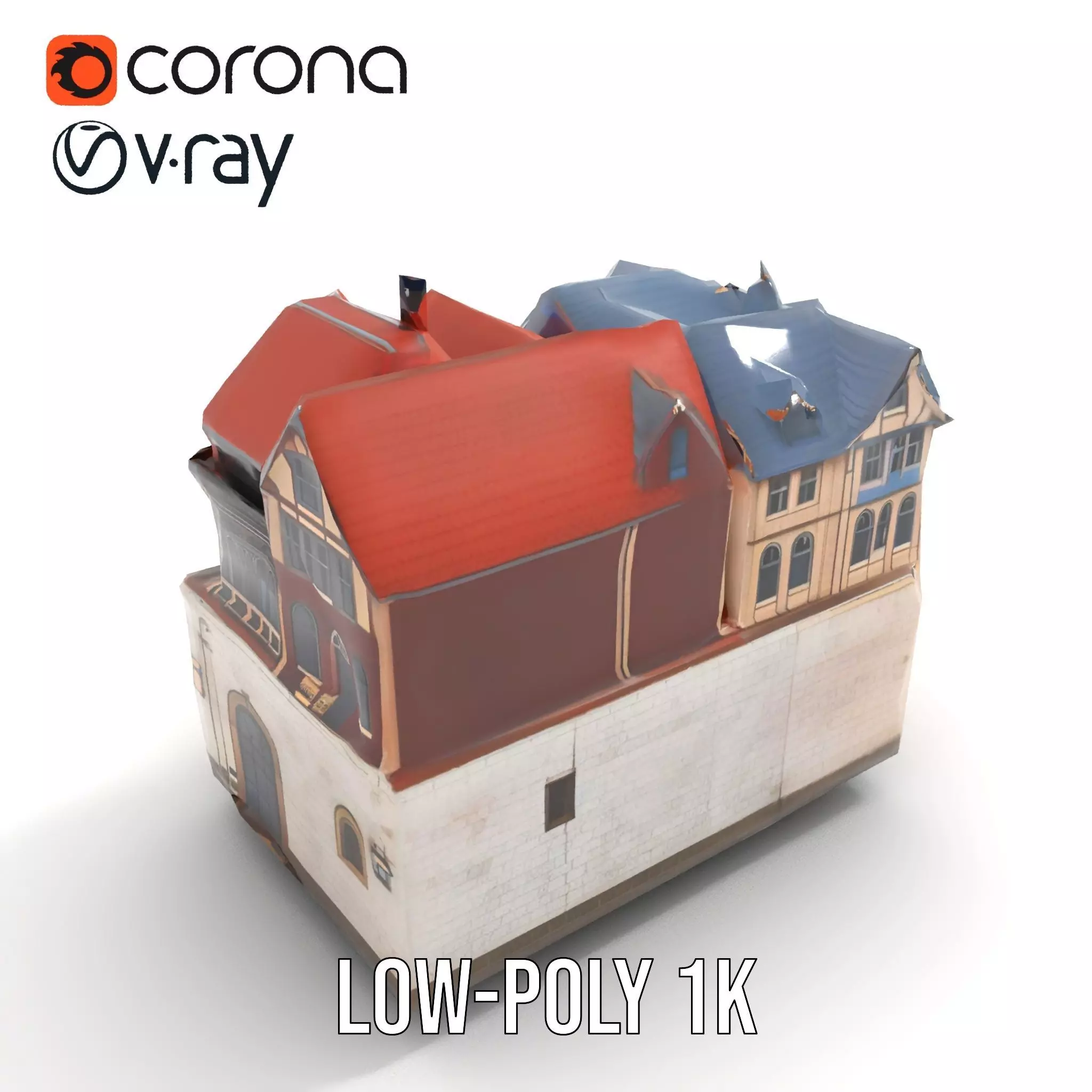 Rustic German Townhouse model pack Low-poly 3D model_7