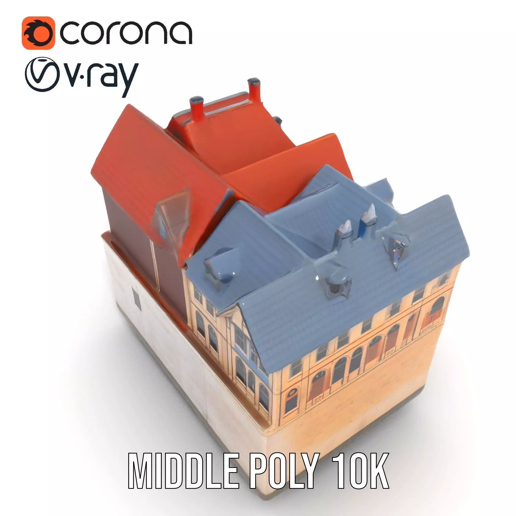 Rustic German Townhouse model pack Low-poly 3D model_15