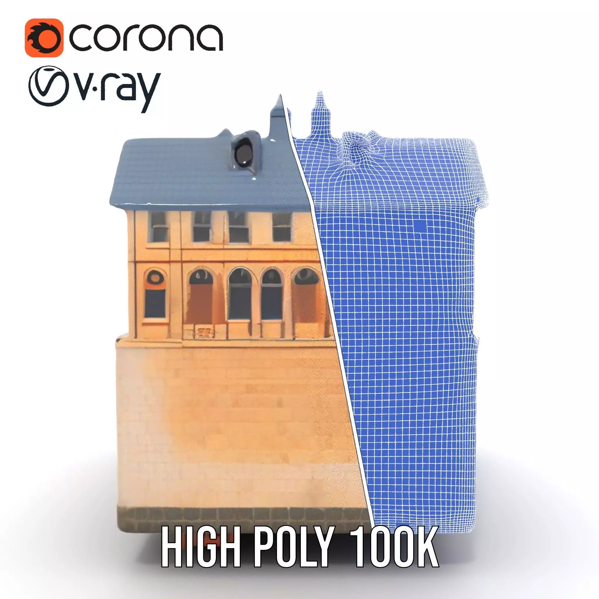 Rustic German Townhouse model pack Low-poly 3D model_33