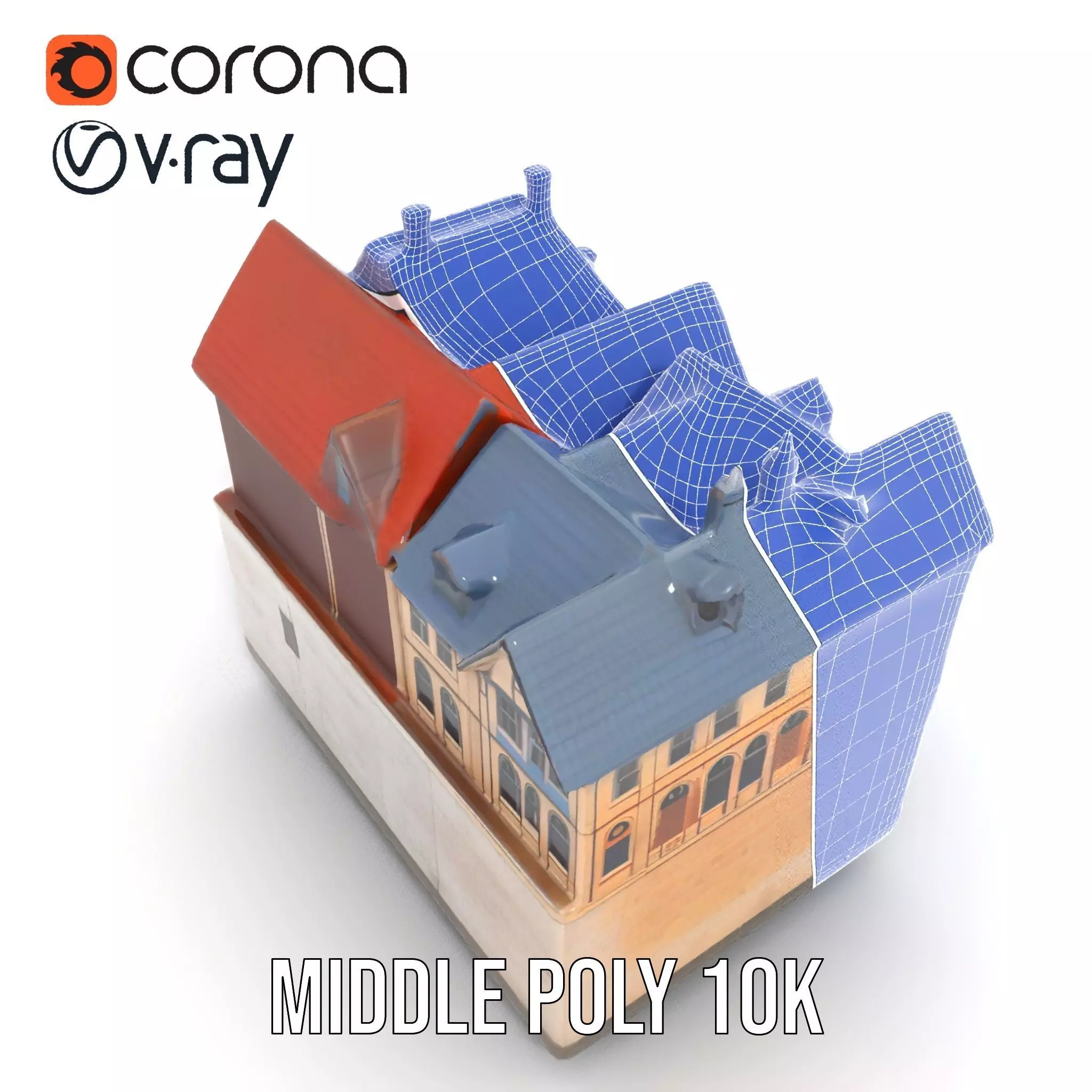 Rustic German Townhouse model pack Low-poly 3D model_29