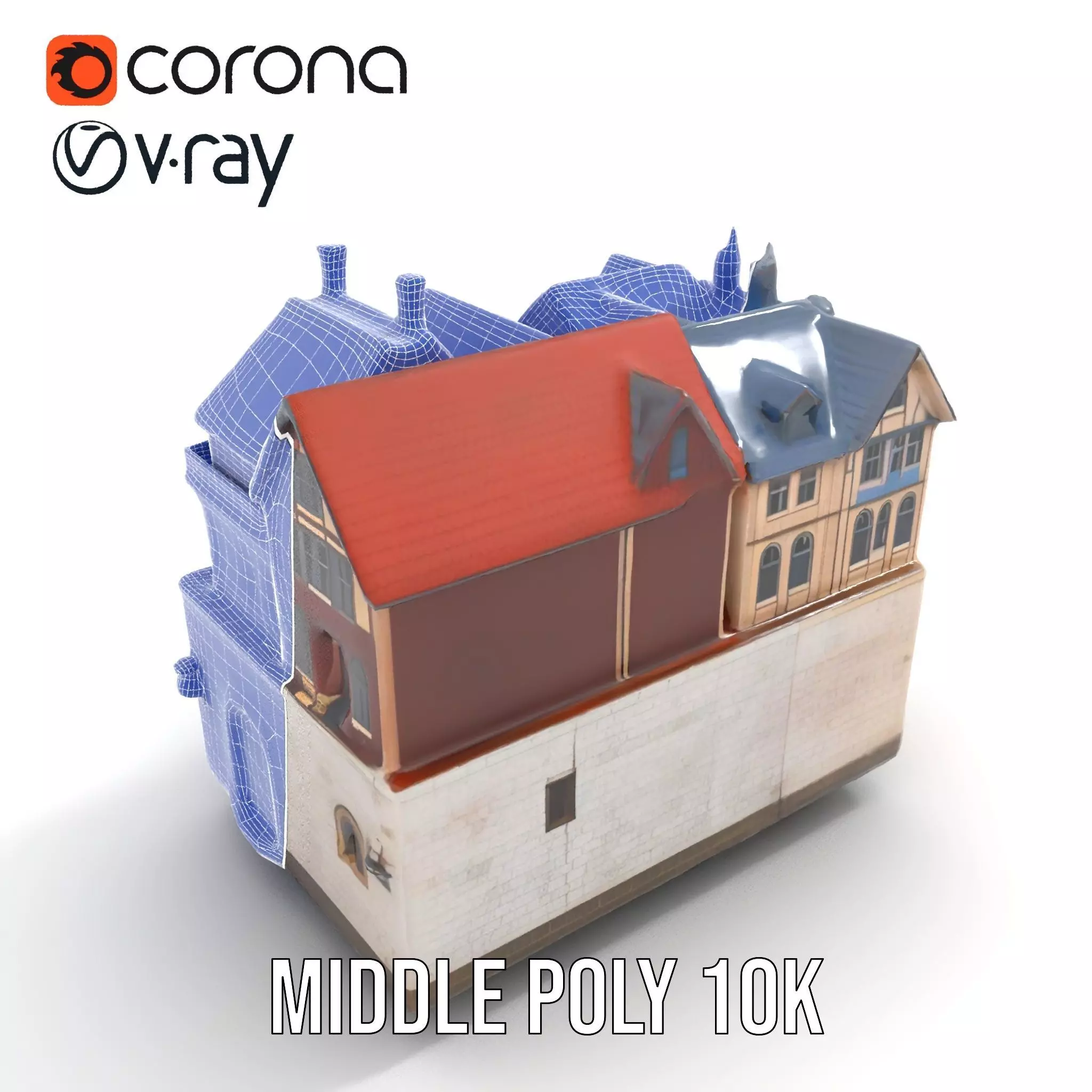 Rustic German Townhouse model pack Low-poly 3D model_21