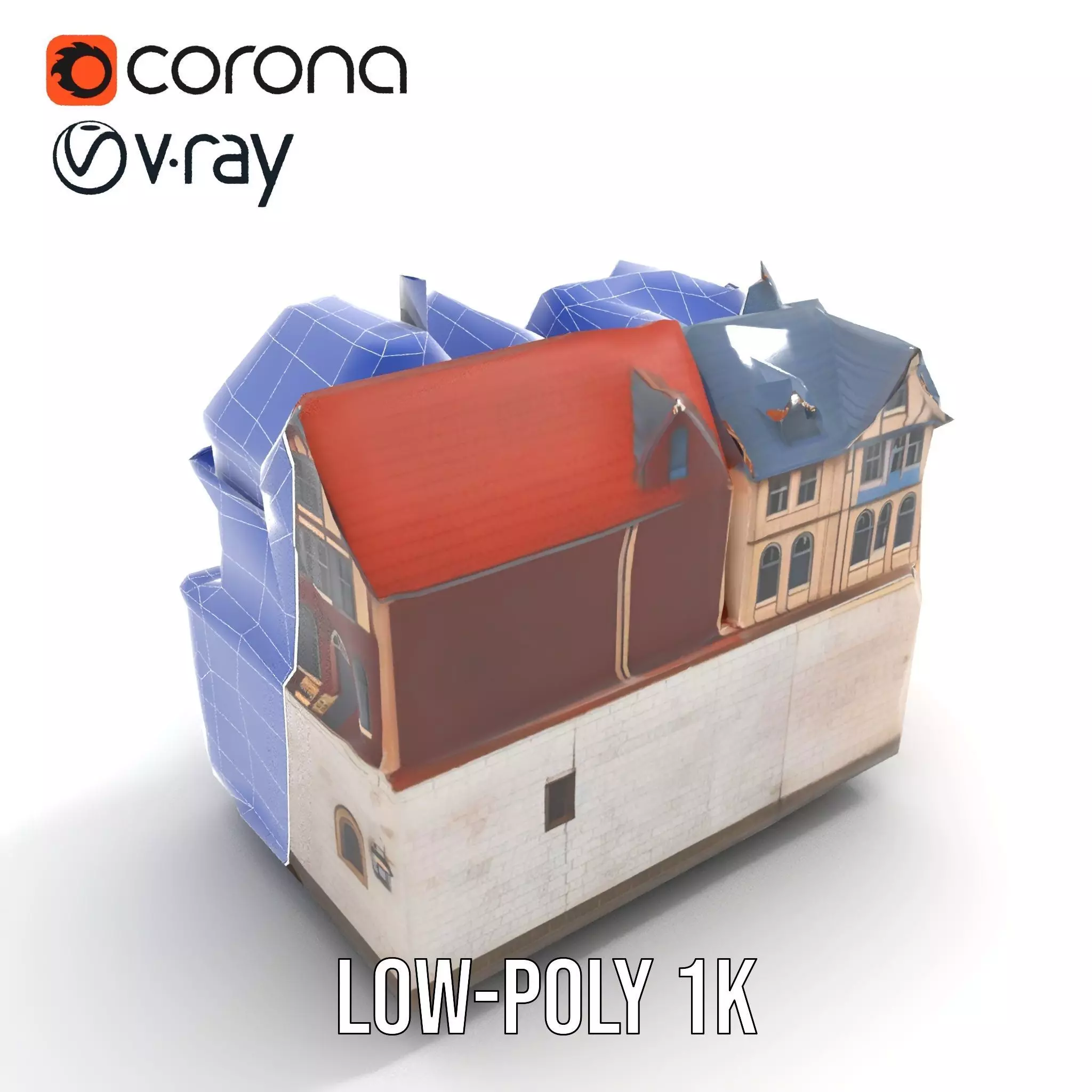 Rustic German Townhouse model pack Low-poly 3D model_19