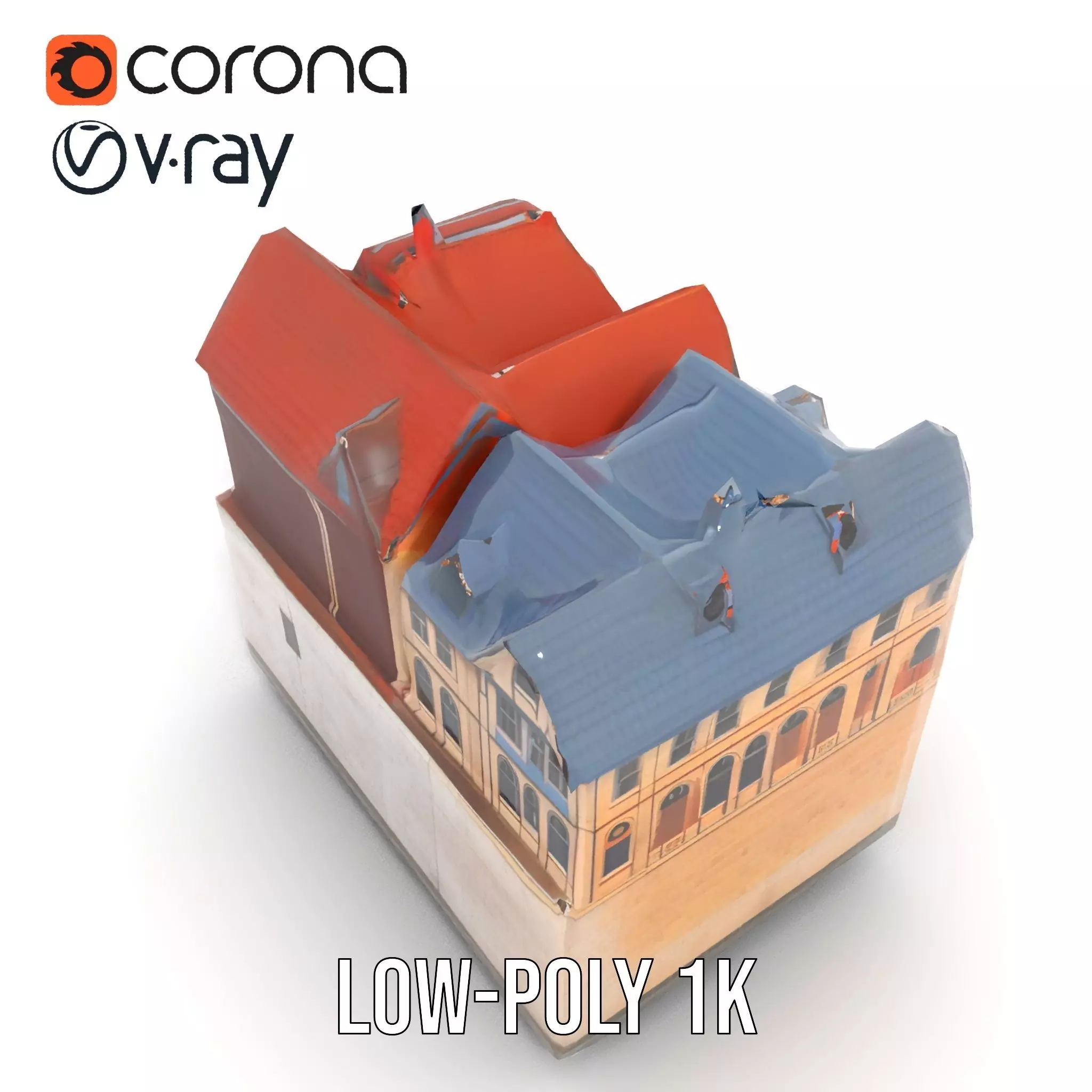 Rustic German Townhouse model pack Low-poly 3D model_12