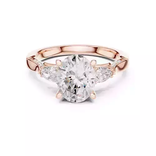 Oval and Pear Cut Diamond Engagement Wedding Ring 3DM STL Video 3D print model