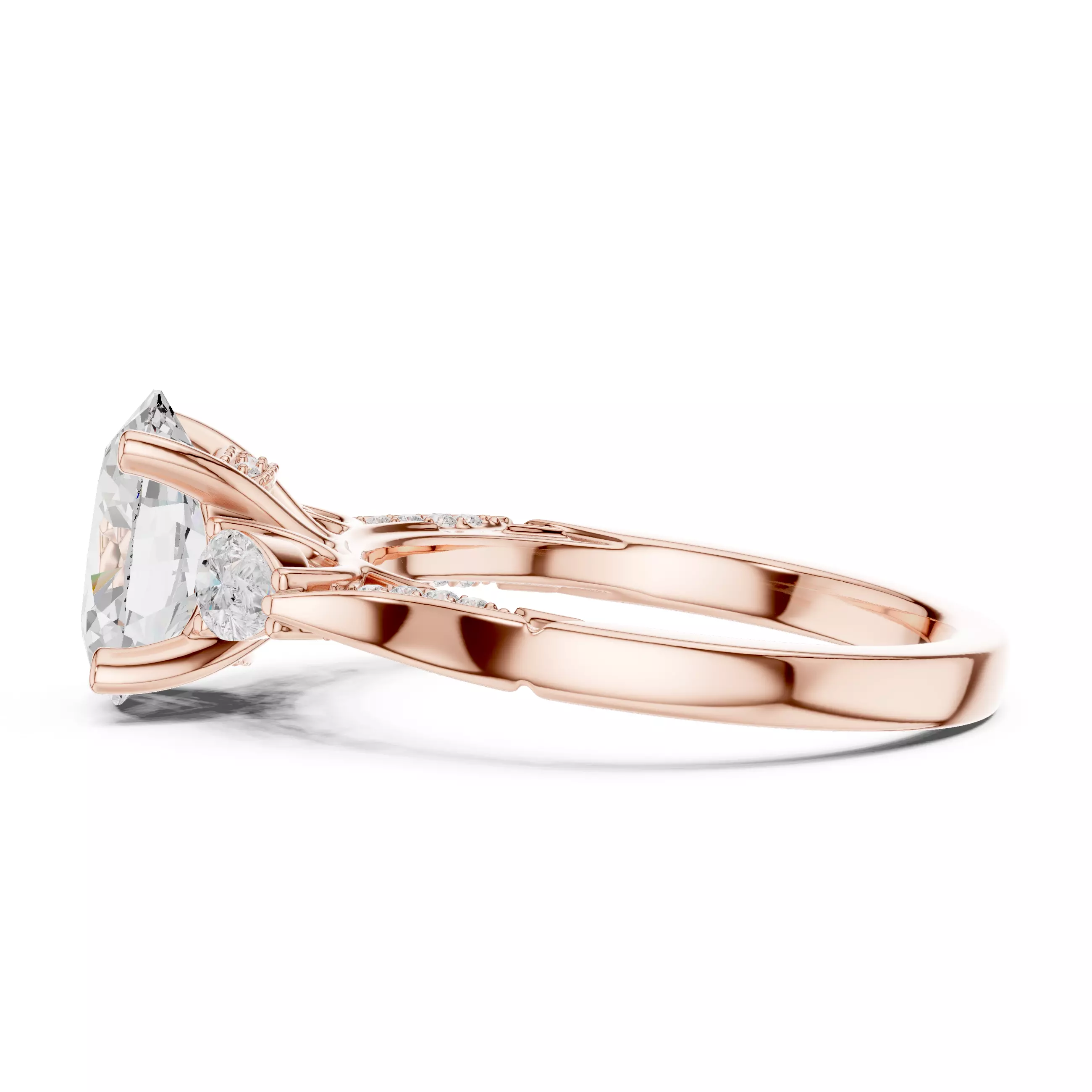 Oval and Pear Cut Diamond Engagement Wedding Ring 3DM STL Video 3D print model_5