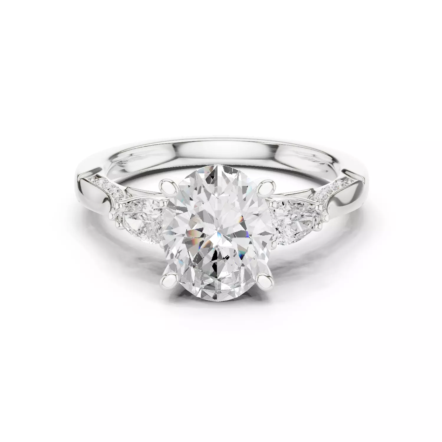 Oval and Pear Cut Diamond Engagement Wedding Ring 3DM STL Video 3D print model_14