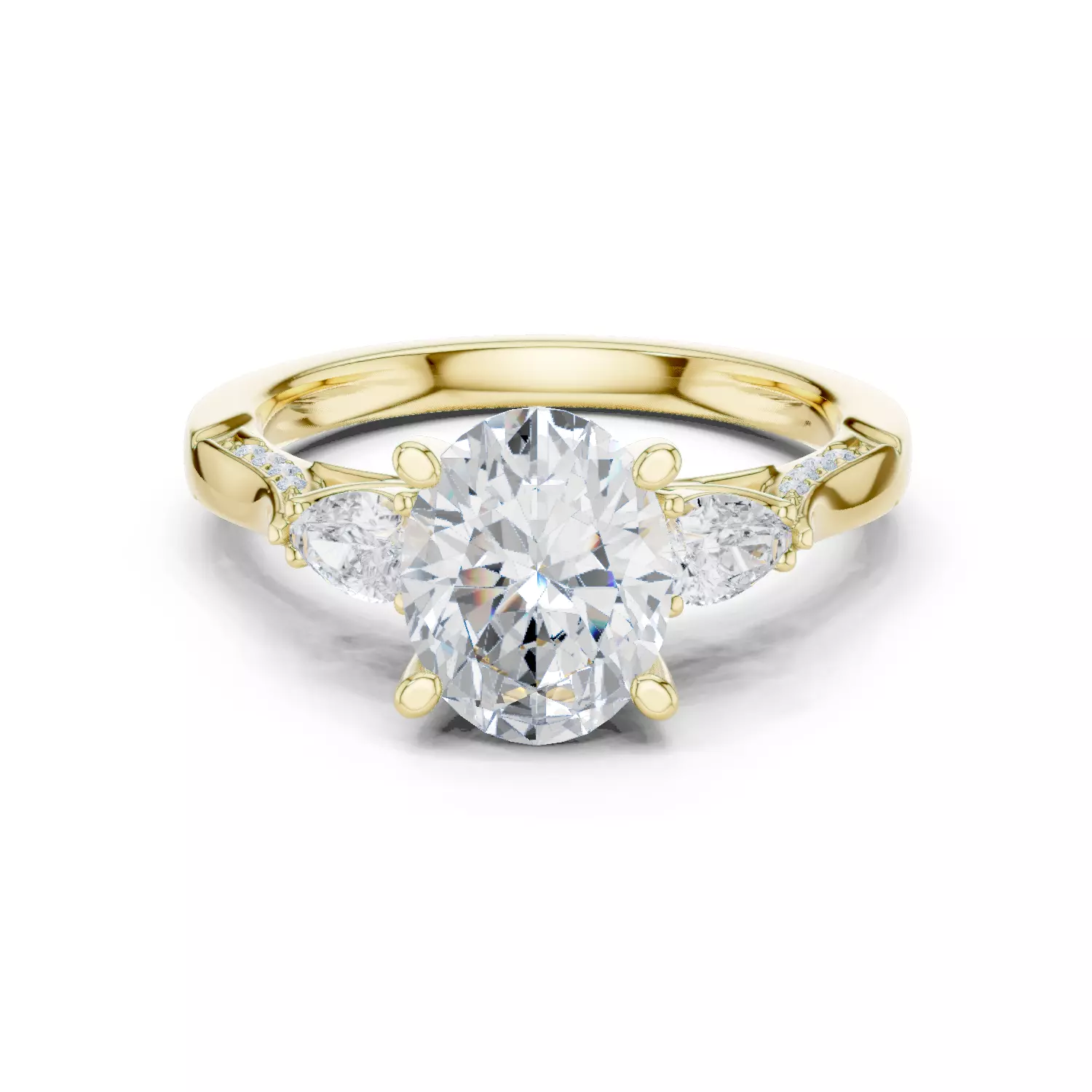 Oval and Pear Cut Diamond Engagement Wedding Ring 3DM STL Video 3D print model_13