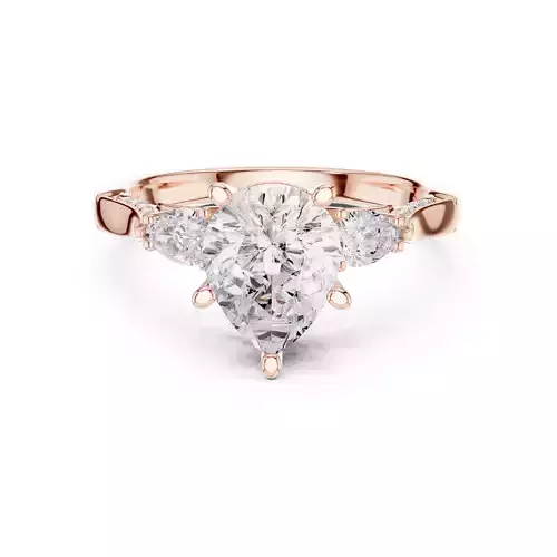Pear Cut Diamond Engagement Wedding Ring 3DM STL Video