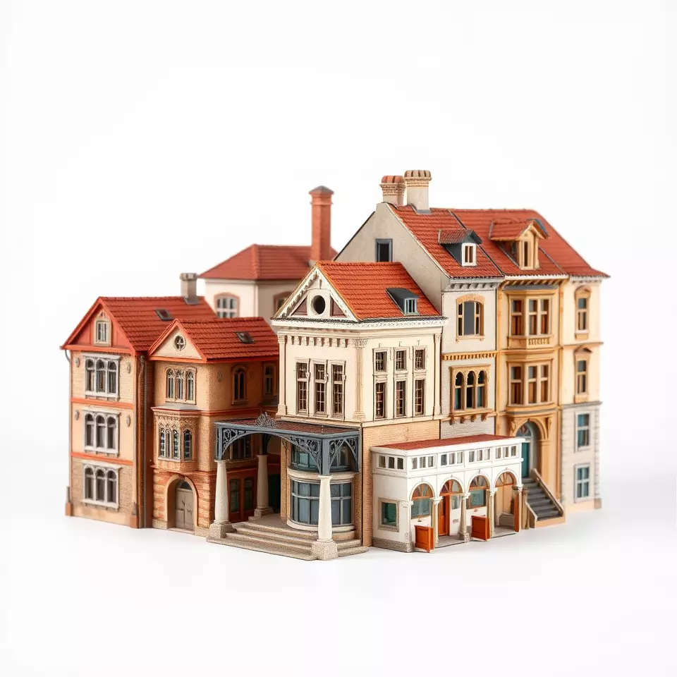 Victorian Townhouse model pack Low-poly 3D model_2