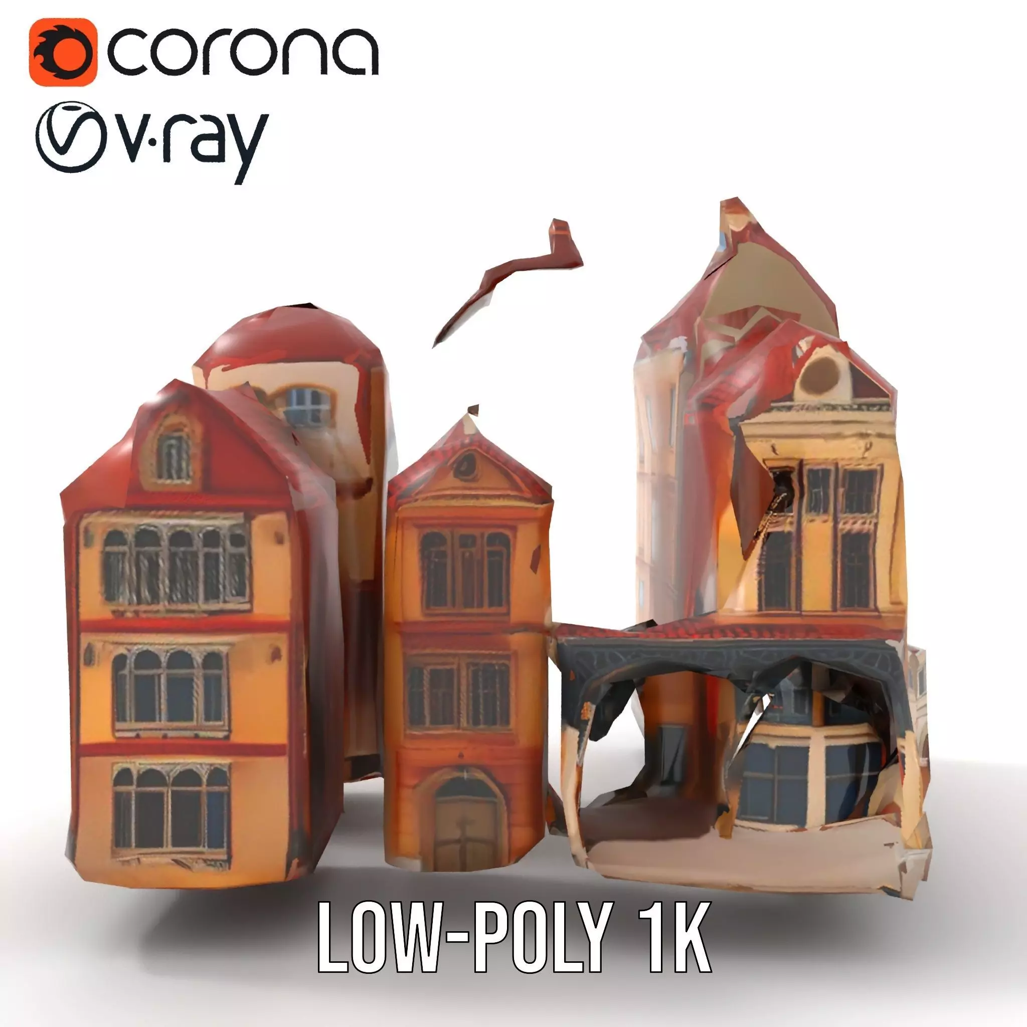 Victorian Townhouse model pack Low-poly 3D model_9